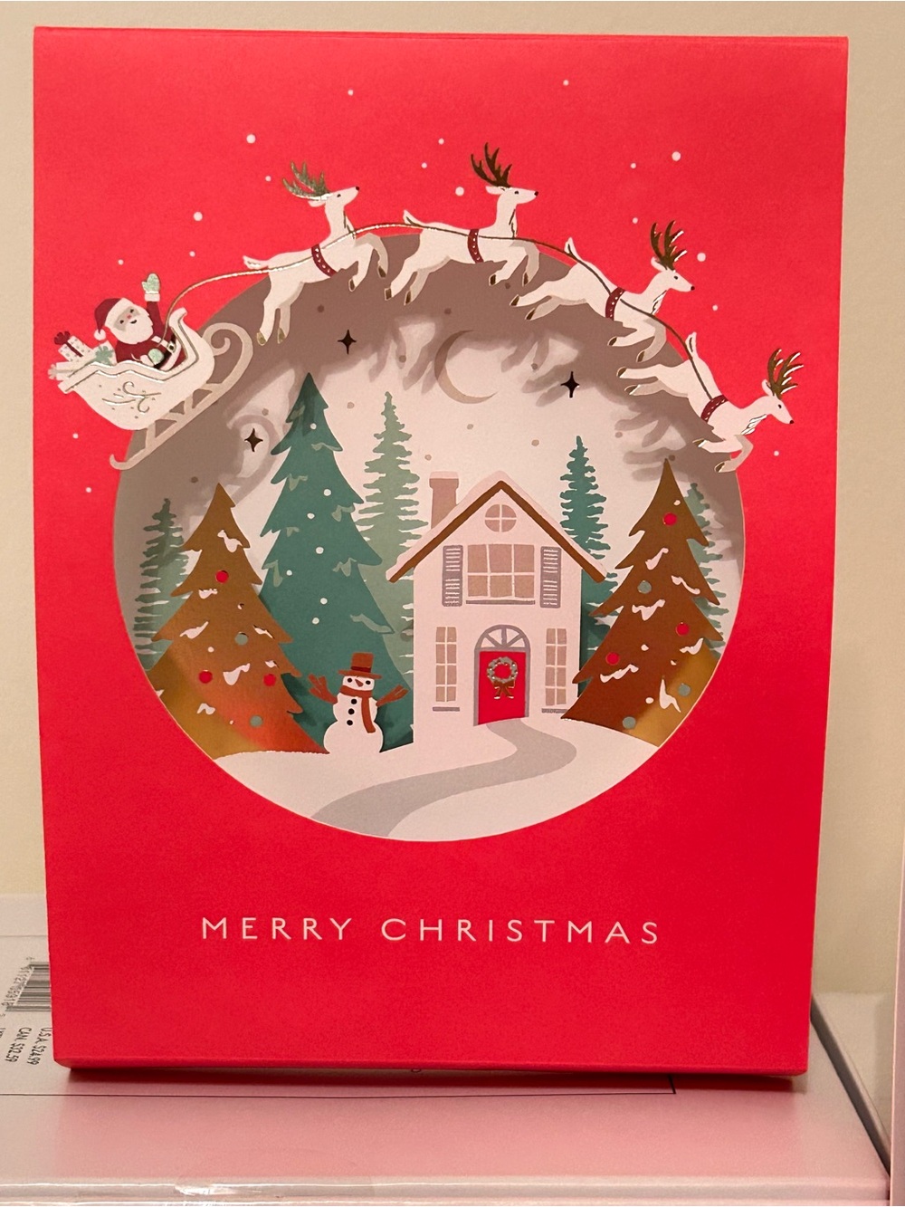 Hallmark Paper Wonder 3-D Christmas Cards w/ Envelopes-Set of 6